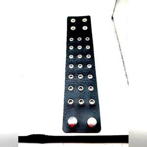 Grommet Triple Row Vegan Leather Bracelet New